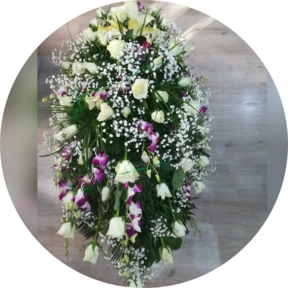 Copribara bianco e violetto